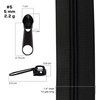 image:image10 Yards 5 Nylon Coil Zipper Tape with 10 Metal Slider Pulls  TanBlack