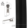 image:image10 Yards 5 Nylon Coil Zipper Tape with 10 Metal Slider Pulls  TanBlack w Silver