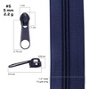 image:image10 Yards 5 Nylon Coil Zipper Tape with 10 Metal Slider Pulls  TanBlue