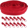 image:image10 Yards 5 Nylon Coil Zipper Tape with 10 Metal Slider Pulls  TanRed