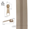 image:image10 Yards 5 Nylon Coil Zipper Tape with 10 Metal Slider Pulls  TanTan