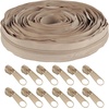 image:image10 Yards 5 Nylon Coil Zipper Tape with 10 Metal Slider Pulls  TanTan