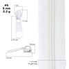 image:image10 Yards 5 Nylon Coil Zipper Tape with 10 Metal Slider Pulls  TanWhite