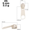 image:image10pcs 5 Metal Zipper Slider Pulls for Coil Teeth  SilverBeige