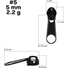 image:image10pcs 5 Metal Zipper Slider Pulls for Coil Teeth  SilverBlack