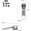 image:image10pcs 5 Metal Zipper Slider Pulls for Coil Teeth  SilverSilver
