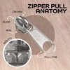 image:image10pcs 5 Metal Zipper Slider Pulls for Coil Teeth  SilverSilver