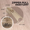 image:image10pcs 5 Metal Zipper Slider Pulls for Coil Teeth  SilverTan