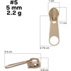 image:image10pcs 5 Metal Zipper Slider Pulls for Coil Teeth  SilverTan