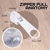 image:image10pcs 5 Metal Zipper Slider Pulls for Coil Teeth  SilverWhite