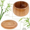 image:imageBamboo Salt Cellar Container Bowl with Lid  Jar for Food Storage  1 BowlCarbonized Brown