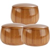 image:imageBamboo Salt Cellar Container Bowl with Lid  Jar for Food Storage  1 BowlCarbonized Brown