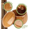 image:imageBamboo Salt Cellar Container Bowl with Lid  Jar for Food Storage  1 BowlCarbonized Brown