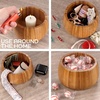 image:imageBamboo Salt Cellar Container Bowl with Lid  Jar for Food Storage  1 BowlCarbonized Brown