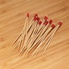 image:imageBambooMN  Bamboo Trident Picks  Brown Wire  for CateBrown Events Holidays Restaurants or Party Supplies  35  1000 PiecesRed Wire