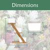 image:imageBambooMN  Ceramic Succulent Pots  3 Pots  Square  with Bamboo Stand  White  351