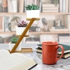 image:imageBambooMN  Ceramic Succulent Pots  3 Pots  Square  with Bamboo Stand  White  351