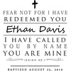 image:imageBambooMN  Custom Laser Engraved Baptism Plaque  79 x 55 x 075  Fear not I have Redeemed You  HorizontalFear Not  Horizontal