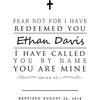 image:imageBambooMN  Custom Laser Engraved Baptism Plaque  79 x 55 x 075  Fear not I have Redeemed You  HorizontalFear Not  Vertical