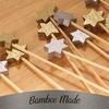 image:imageBambooMN  Holiday 6Point Star Bamboo Picks Skewers for Fruit Sandwiches Cocktails  59 15cm  Gold Silver  100pcsGold  Silver
