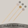 image:imageBambooMN  Holiday 6Point Star Bamboo Picks Skewers for Fruit Sandwiches Cocktails  59 15cm  Gold Silver  100pcsGold  Silver