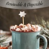 image:imageBambooMN  Holiday 6Point Star Bamboo Picks Skewers for Fruit Sandwiches Cocktails  59 15cm  Gold Silver  100pcsGold  Silver