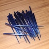 image:imageBambooMN  Triangular Prism Plastic Fruit Appetizer Cocktail Pick 35 9cm  Clear  300 PiecesDark Blue