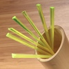 image:imageBambooMN  Triangular Prism Plastic Fruit Appetizer Cocktail Pick 35 9cm  Clear  300 PiecesLime Green