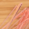 image:imageBambooMN  Triangular Prism Plastic Fruit Appetizer Cocktail Pick 35 9cm  Clear  300 PiecesPink wGold Glitter