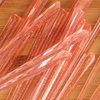image:imageBambooMN  Triangular Prism Plastic Fruit Appetizer Cocktail Pick 35 9cm  Clear  300 PiecesPink wGold Glitter