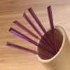 image:imageBambooMN  Triangular Prism Plastic Fruit Appetizer Cocktail Pick 35 9cm  Clear  300 PiecesPurple