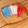image:imageBambooMN  Triangular Prism Plastic Fruit Appetizer Cocktail Pick 35 9cm  Clear  300 PiecesRed  Clear  Blue