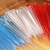 image:imageBambooMN  Triangular Prism Plastic Fruit Appetizer Cocktail Pick 35 9cm  Clear  300 PiecesRed  Clear  Blue