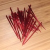 image:imageBambooMN  Triangular Prism Plastic Fruit Appetizer Cocktail Pick 35 9cm  Clear  300 PiecesRed