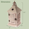 image:imageBambooMN 15 Decorative Wooden Farmhouse Lanterns  Large Rustic Lantern Candle Holders for Outdoor and Home  Brushed SageBrushed Eggshell