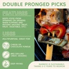 image:imageBambooMN 18mm Wide Bamboo Double Prong Fondue Sticks Barbecue Grilling Kabob Skewers 95 Long 100 Pieces100