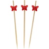 image:imageBambooMN 39 Decorative Acrylic Butterfly Bamboo Cocktail Fruit Sandwich Picks Skewers for Catered Events Holiday Restaurants or Buffets Party Supplies 300 PiecesRed