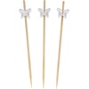 image:imageBambooMN 39 Decorative Acrylic Butterfly Bamboo Cocktail Fruit Sandwich Picks Skewers for Catered Events Holiday Restaurants or Buffets Party Supplies 300 PiecesClear