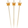 image:imageBambooMN 39 Decorative Acrylic Butterfly Bamboo Cocktail Fruit Sandwich Picks Skewers for Catered Events Holiday Restaurants or Buffets Party Supplies 300 PiecesOrange