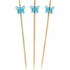 image:imageBambooMN 39 Decorative Acrylic Butterfly Bamboo Cocktail Fruit Sandwich Picks Skewers for Catered Events Holiday Restaurants or Buffets Party Supplies 300 PiecesLight Blue