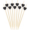 image:imageBambooMN 39 Decorative Black Heart Bamboo Cocktail Fruit Sandwich Picks Skewers for Catered Events Holidays Restaurants or Buffets Party Supplies 100 Pieces100 Pieces