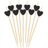 image:imageBambooMN 39 Decorative Black Heart Bamboo Cocktail Fruit Sandwich Picks Skewers for Catered Events Holidays Restaurants or Buffets Party Supplies 100 Pieces200 Pieces
