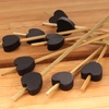 image:imageBambooMN 39 Decorative Black Heart Bamboo Cocktail Fruit Sandwich Picks Skewers for Catered Events Holidays Restaurants or Buffets Party Supplies 100 Pieces100 Pieces