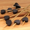 image:imageBambooMN 39 Decorative Black Heart Bamboo Cocktail Fruit Sandwich Picks Skewers for Catered Events Holidays Restaurants or Buffets Party Supplies 100 Pieces10 000 Pieces