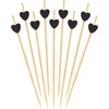 image:imageBambooMN 39 Decorative Black Heart Bamboo Cocktail Fruit Sandwich Picks Skewers for Catered Events Holidays Restaurants or Buffets Party Supplies 100 Pieces10 000 Pieces