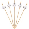 image:imageBambooMN 39 Decorative Dice Party End Bamboo Cocktail Fruit Sandwich Picks Skewers for Catered Events Holidays Restaurants or Buffets Party Supplies Assortment 100 PiecesWhite