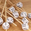image:imageBambooMN 39 Decorative Dice Party End Bamboo Cocktail Fruit Sandwich Picks Skewers for Catered Events Holidays Restaurants or Buffets Party Supplies Assortment 100 PiecesWhite