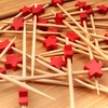 image:imageBambooMN 39 Decorative Red Star Bamboo Cocktail Fruit Sandwich Toothpicks Skewers for Catered Events Holidays Restaurants or Buffet Party Supplies 100 Pieces100
