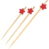 image:imageBambooMN 39 Decorative Red Star Bamboo Cocktail Fruit Sandwich Toothpicks Skewers for Catered Events Holidays Restaurants or Buffet Party Supplies 100 Pieces100