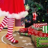 image:imageBambooMN 39 Round Christmas Tree Skirt Floor Base Cover Decoration Holiday Collection Jute Burlap Gnome Edition 2 Pieces31 Snowflake